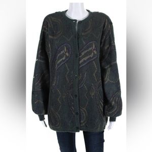Vintage Escada by SRB mohair blend paisley cardigan Sz 40